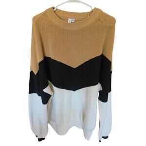 Grace & Karma Colorblock Sweater 3x Womens Plus Size Multicolor Long‎ Sleeve